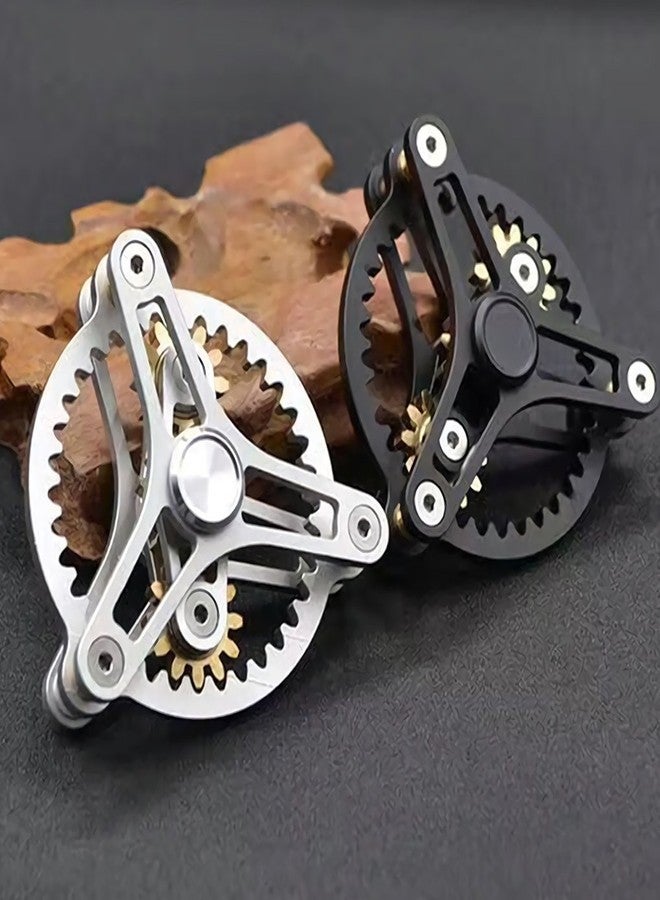 Bitopbi Pure Brass Fidget Spinner Gears Linkage Fidget Gyro Toy Metal DIY Hand Spinner Spins Long Time EDC Focus Meditation Break Bad Habits ADHD with Multiple Premium Bearings (12 Bearings White) - Image 3